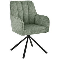 ARMLEHNSTUHL  in Eisen Leinenoptik  - Schwarz/Grün, Design, Textil/Metall (57/91/65cm) - Carryhome