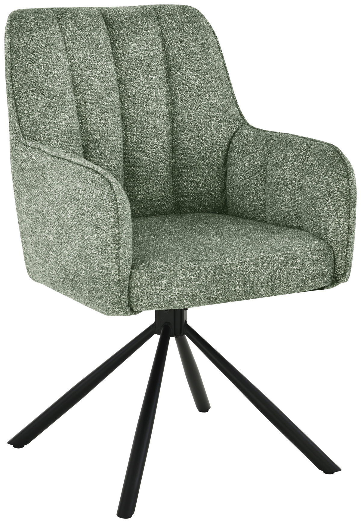 ARMLEHNSTUHL  in Eisen Leinenoptik  - Schwarz/Grün, Design, Textil/Metall (57/91/65cm) - Carryhome