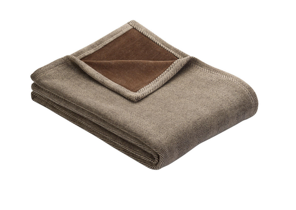 PLÉD 150/200 cm  - barna/világosbarna, Basics, textil (150/200cm) - Dieter Knoll