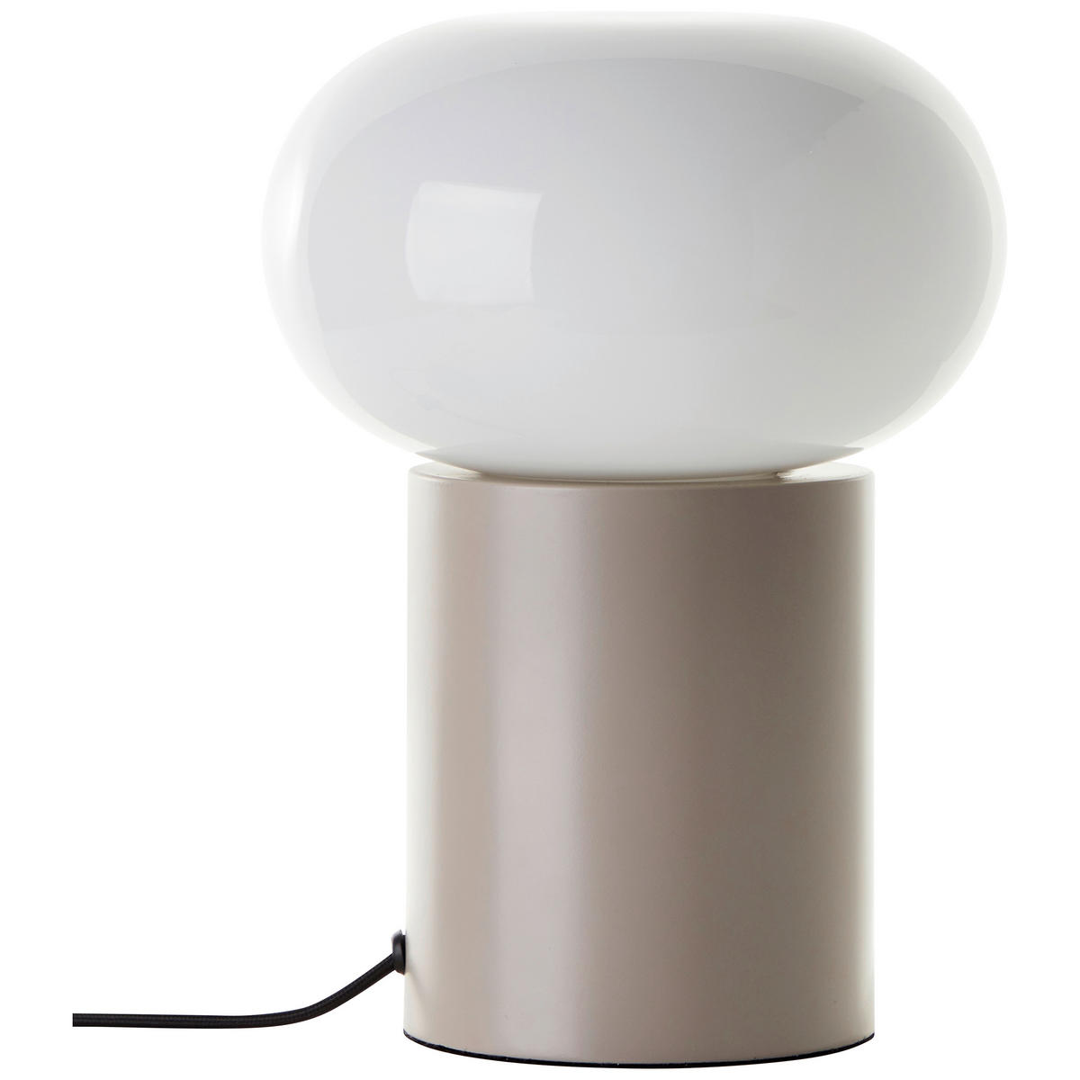 TISCHLEUCHTE - Taupe/Weiss, Design, Glas/Metall (20/27cm) - Brilliant