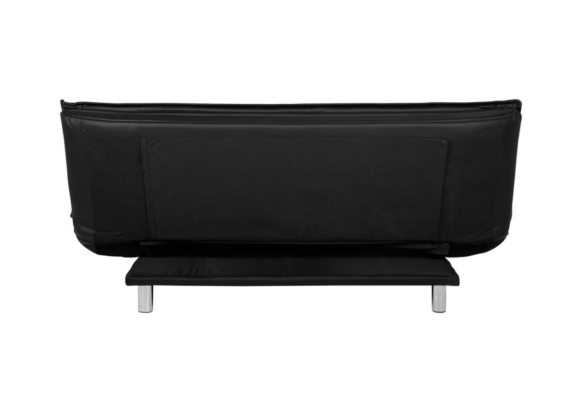 SCHLAFSOFA Lederlook Schwarz  - Chromfarben/Schwarz, Design, Textil/Metall (196/91/98cm) - MID.YOU