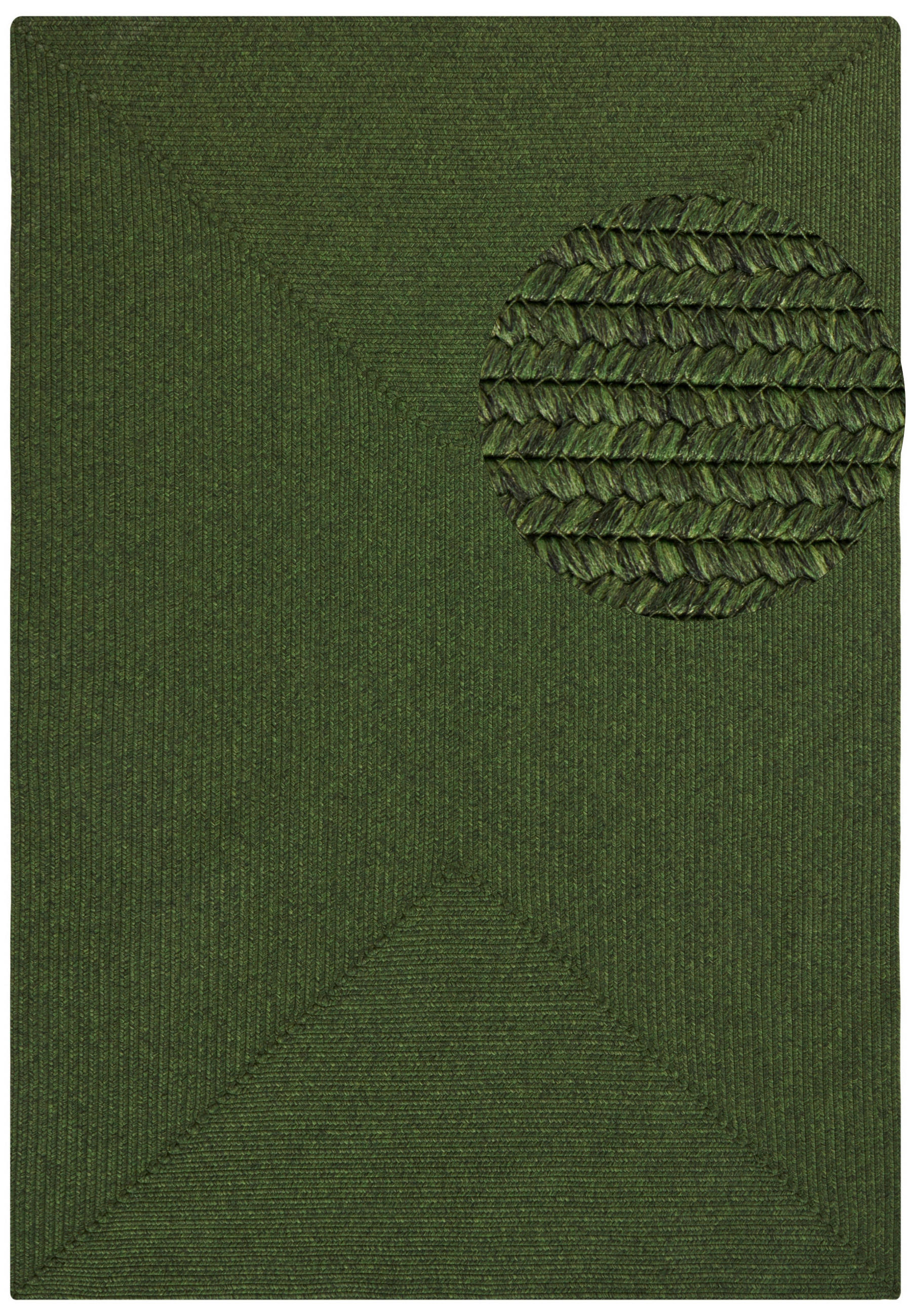 OUTDOORTEPPICH 200/290 cm Braided Smaragdgrün  - Smaragdgrün, Basics, Kunststoff (200/290cm)