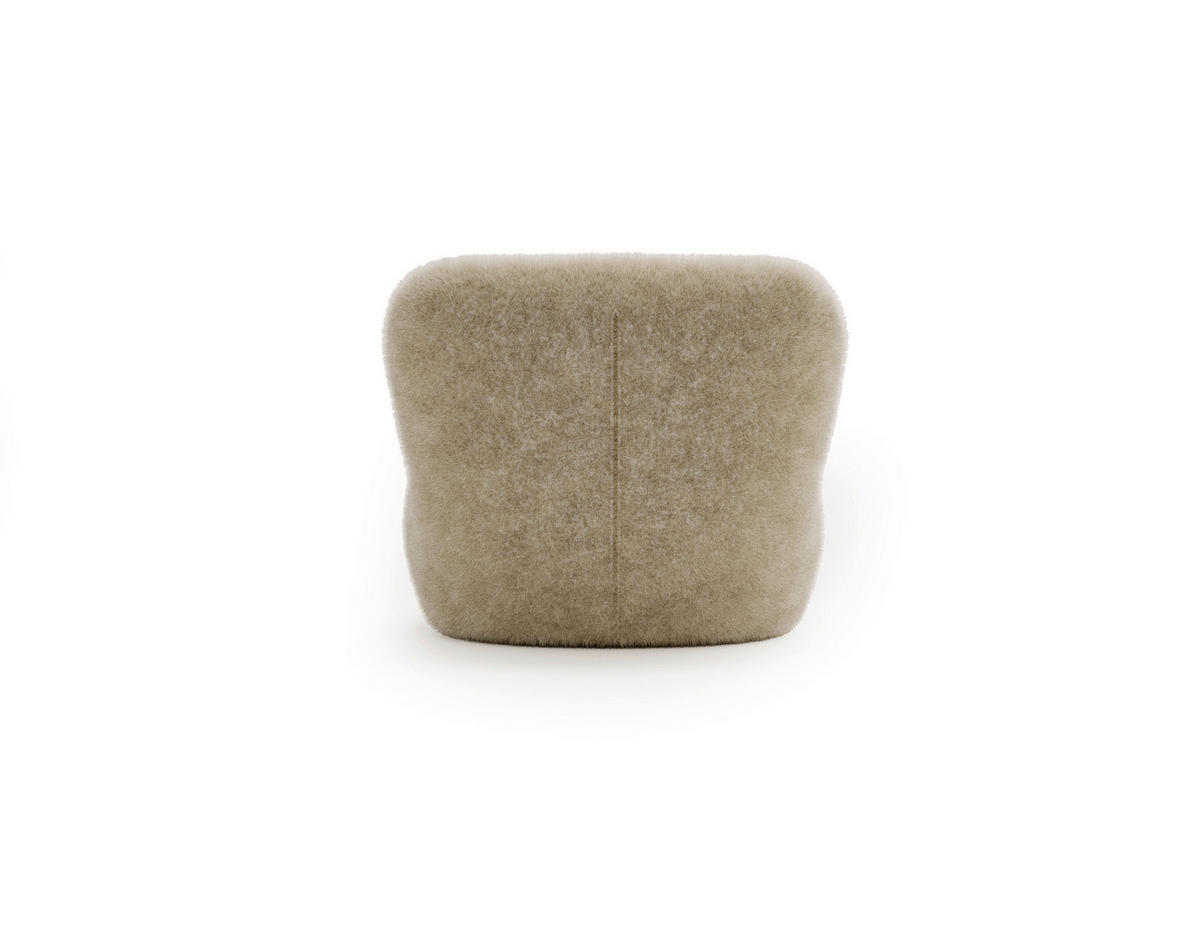 SESSEL Teddystoff Beige  - Beige/Schwarz, Design, Holz/Textil (76/70/70cm) - Livetastic
