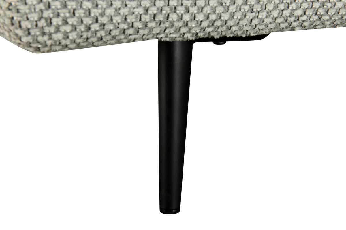 ECKSOFA in Mikrofaser Hellgrau  282/171 cm  - Hellgrau/Schwarz, Design, Textil/Metall (282/171cm) - Hom`in