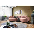 ECKSOFA in Chenille Rosa  - Schwarz/Rosa, Design, Kunststoff/Textil (194/307cm) - Carryhome