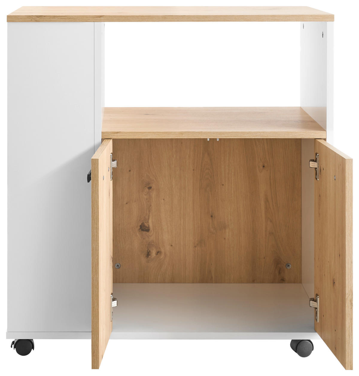 BARWAGEN in Weiß, Eiche Artisan  - Weiß/Eiche Artisan, Design, Holzwerkstoff/Kunststoff (75/79,5/40cm) - MID.YOU