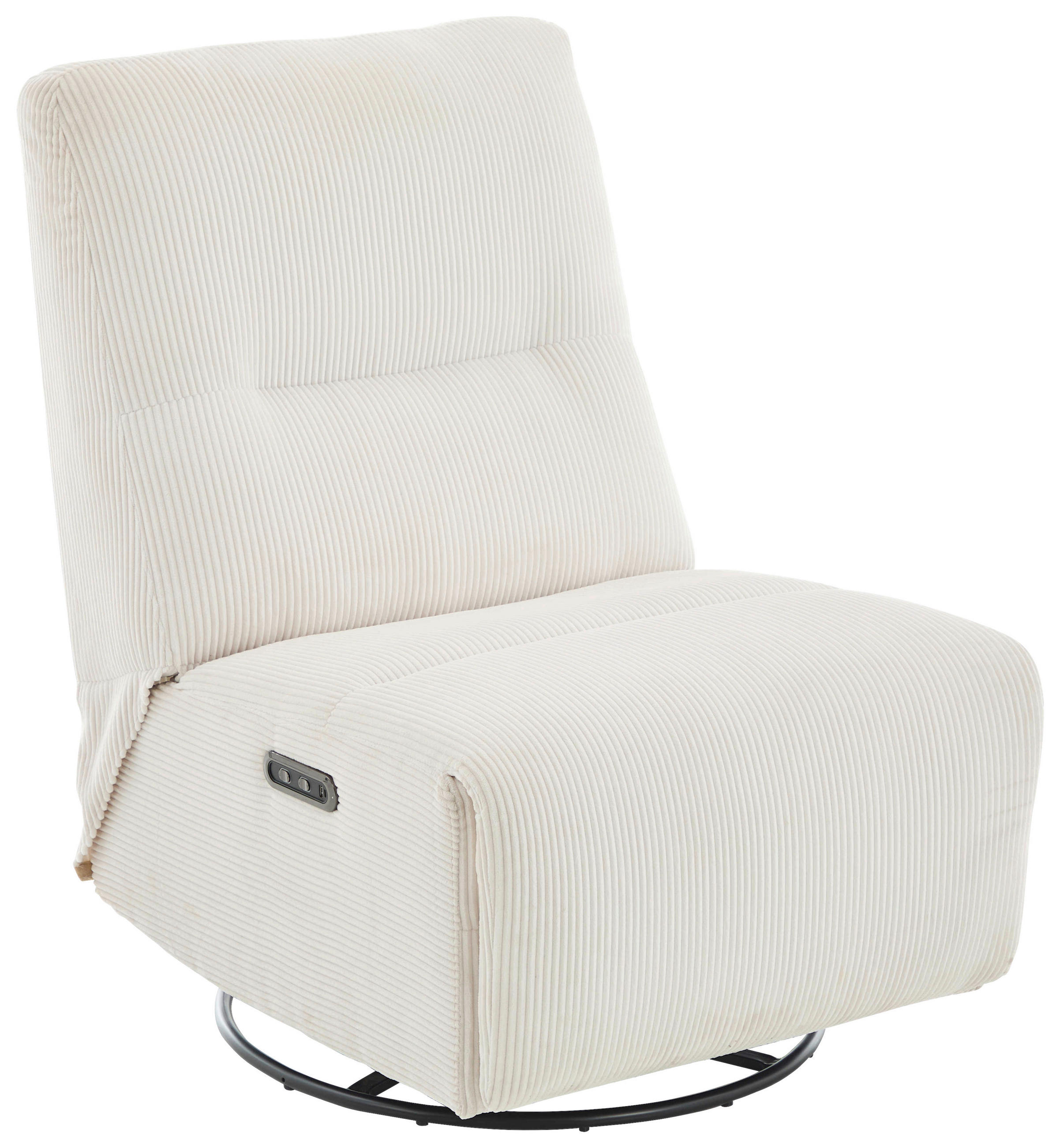 RELAXSESSEL Cord Rücken echt    - Creme/Schwarz, Design, Textil/Metall (74/105/92cm) - Carryhome