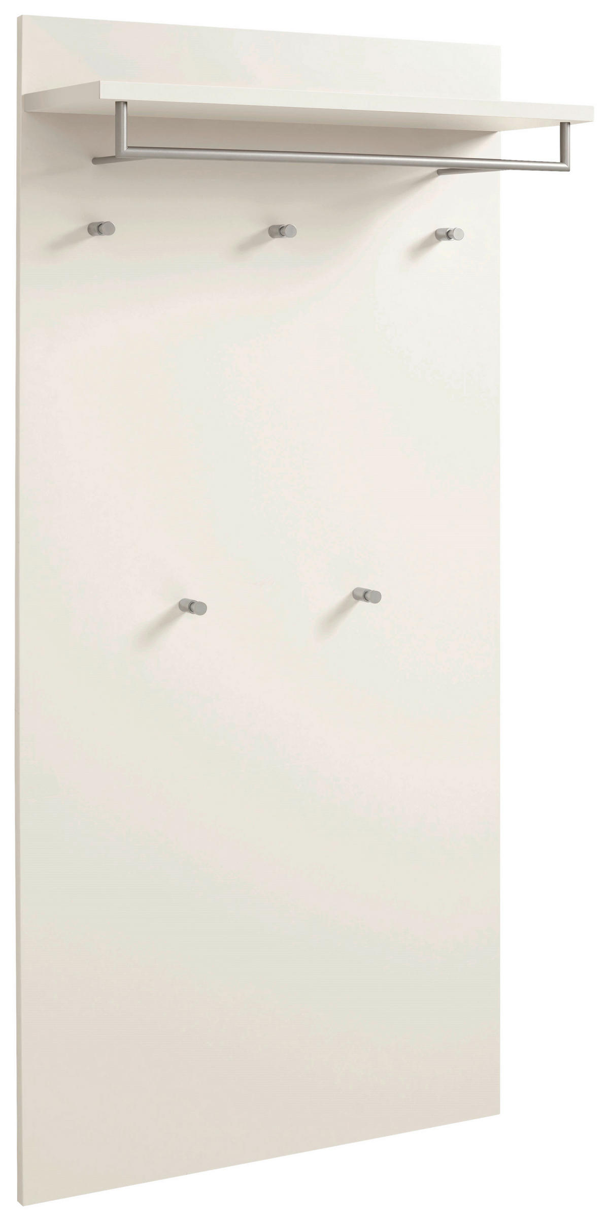GARDEROBE 3-teilig  in 210/195/37 cm  - Weiss/Silberfarben, Design, Holzwerkstoff (210/195/37cm)