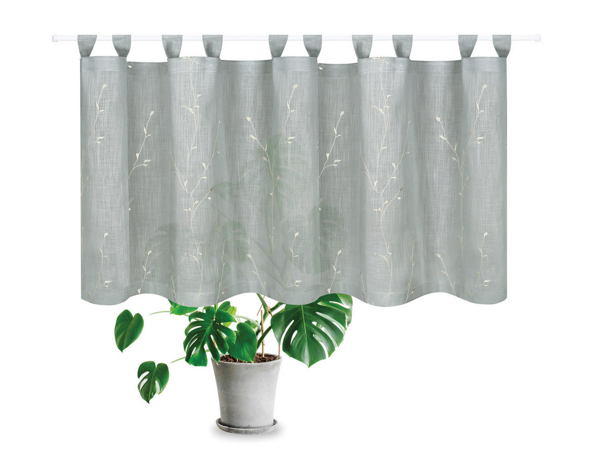 KURZGARDINE   150/50 cm   - Grau, Basics, Textil (150/50cm)