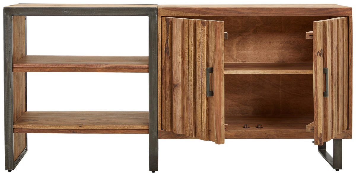 COMODĂ 156/75/40 cm  - culoare lemn sheesham/culoare natur, Modern, metal/lemn (156/75/40cm) - MID.YOU