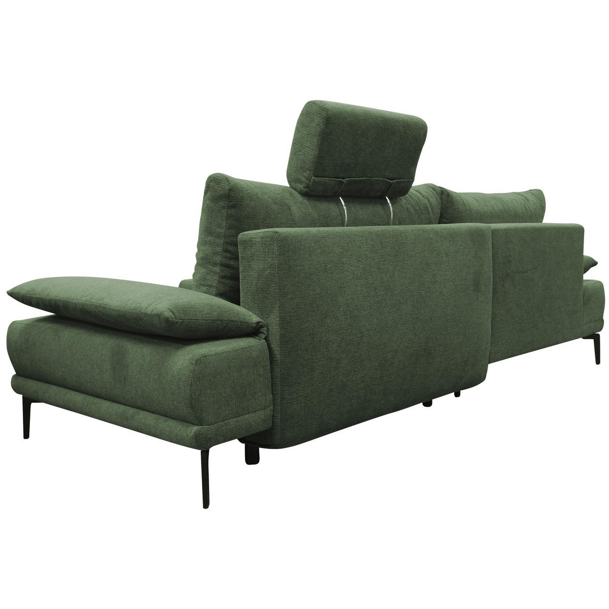 ECKSOFA in Webstoff Grün  192/260 cm  - Schwarz/Grün, Design, Textil/Metall (192/260cm) - MID.YOU