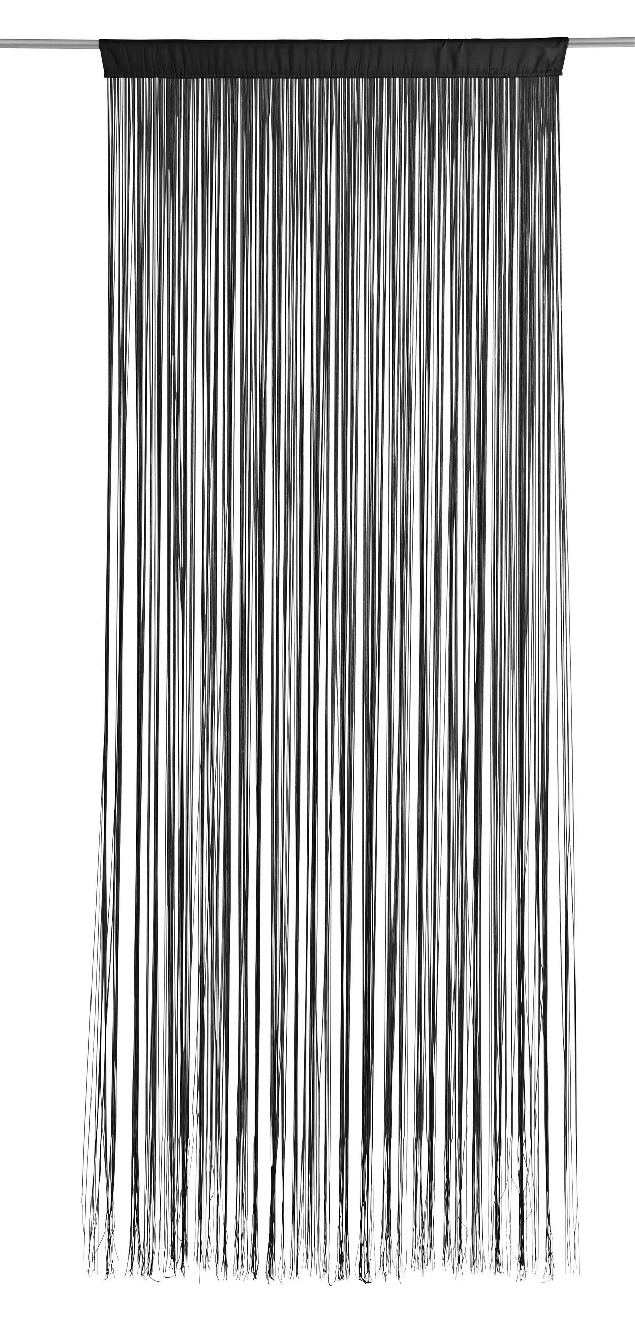 ŠPAGETI ZAVJESA crna  90/245 cm  - crna, Konvencionalno, tekstil (90/245cm) - Boxxx