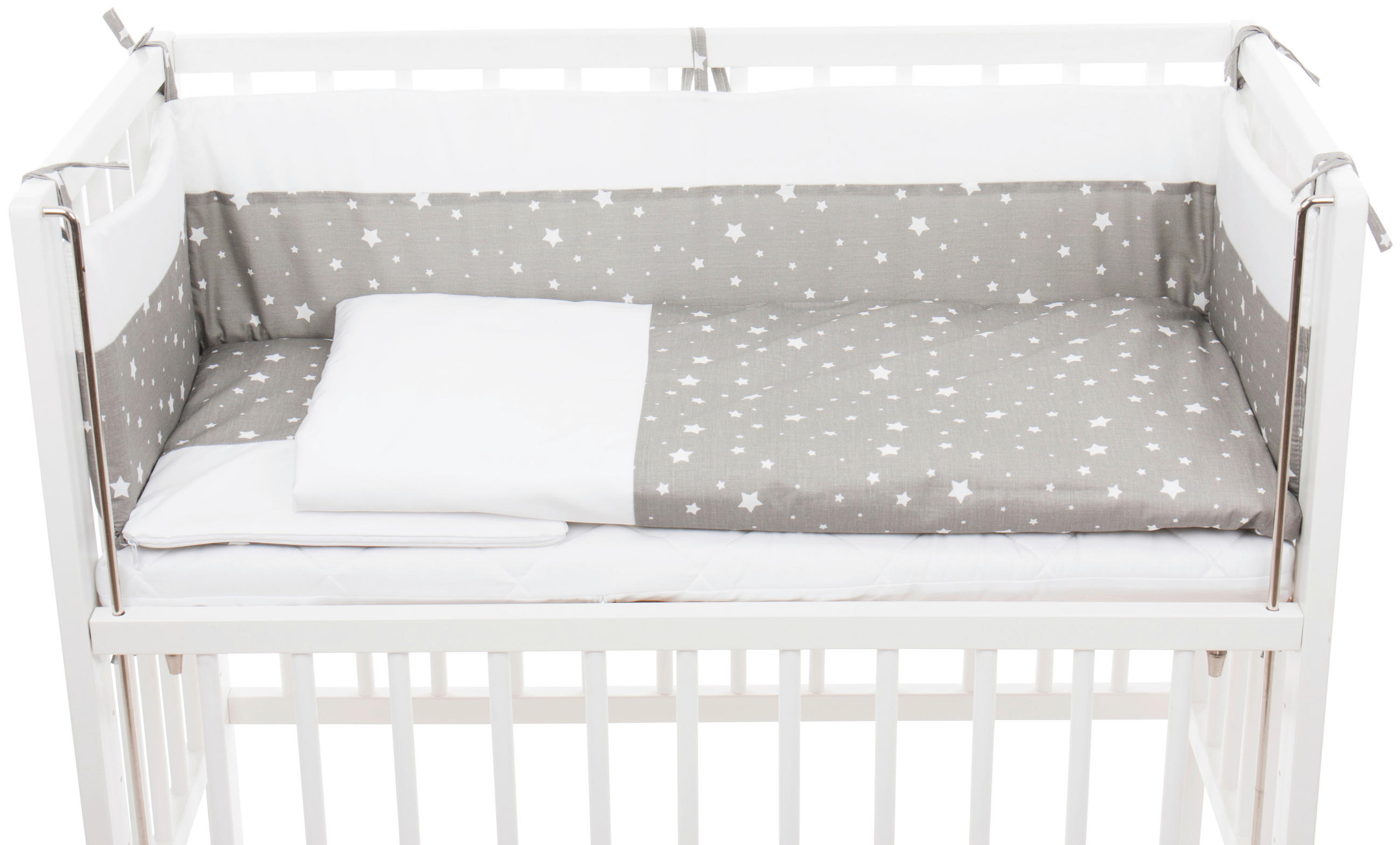 SET ZA DJEČJI KREVETIĆ  80/80 cm    COCON  - bijela/siva, Basics, tekstil (80/80cm) - Fillikid