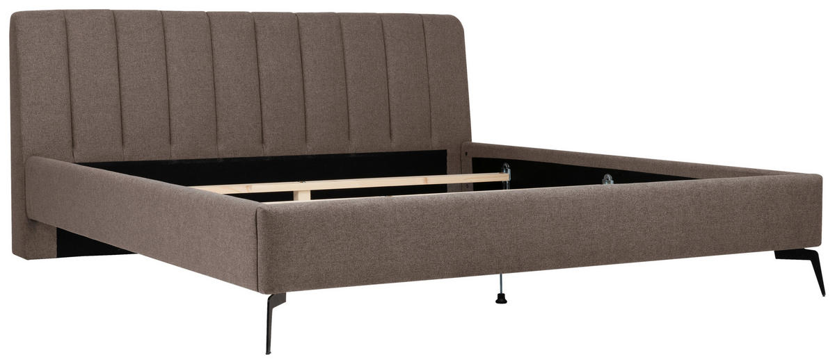 POLSTERBETT 180/200 cm,  in Braun, Lattenrost,  - Schwarz/Braun, MODERN, Textil (180/200cm) - MID.YOU