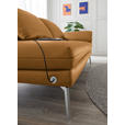 RÉCAMIERE in Echtleder Currygelb  - Chromfarben/Currygelb, Design, Leder/Metall (209/85-109/95-16cm) - Dieter Knoll