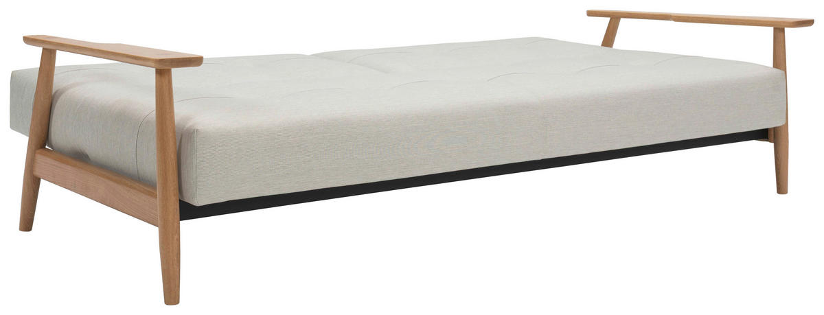 SCHLAFSOFA  in Flachgewebe Naturfarben, Weiß  - Eichefarben/Naturfarben, Design, Holz/Textil (232/77/99cm) - Niels Andersson