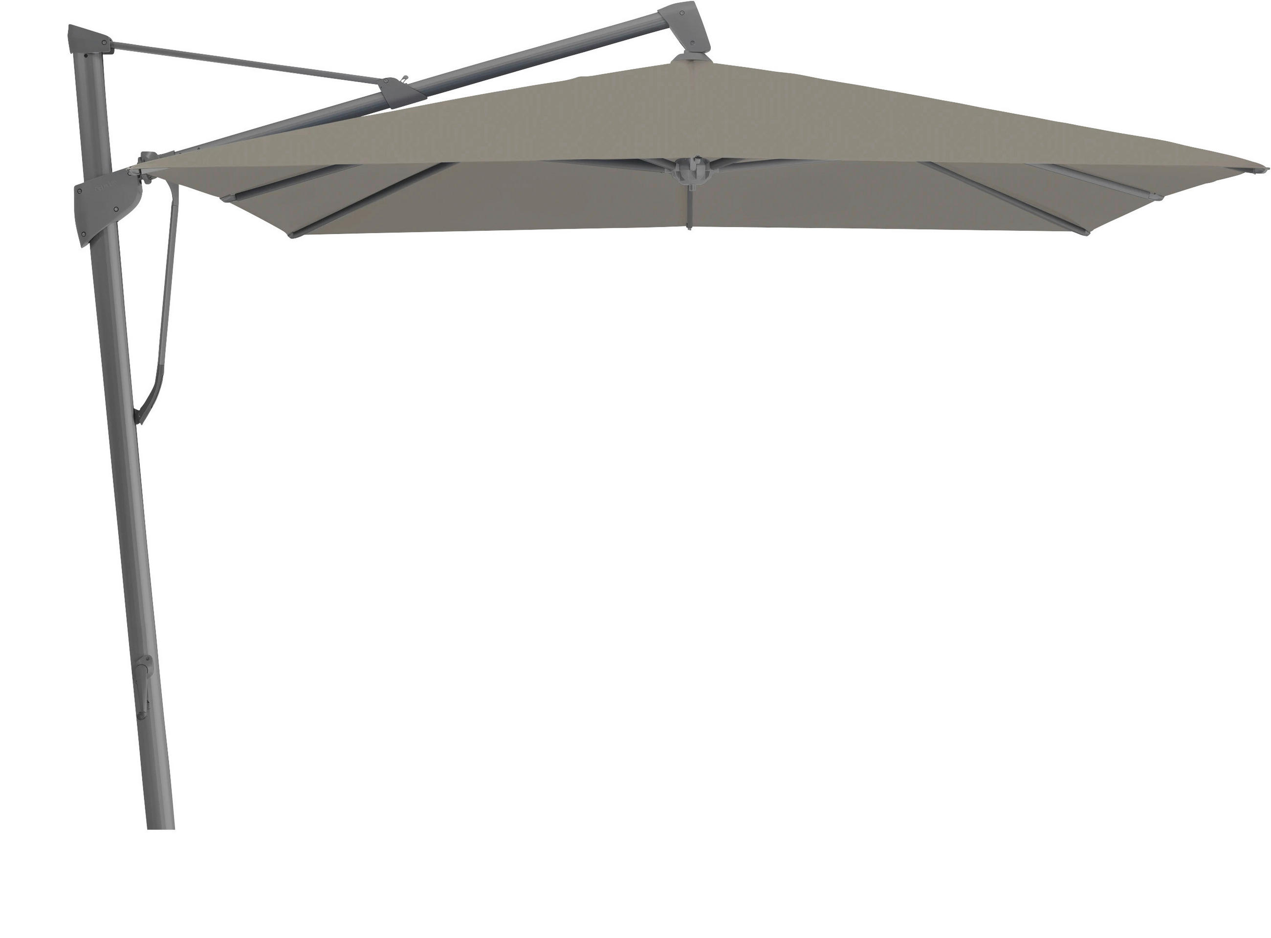 AMPELSCHIRM 350x350 cm Taupe  - Taupe/Anthrazit, KONVENTIONELL, Textil/Metall (350/350cm) - Glatz