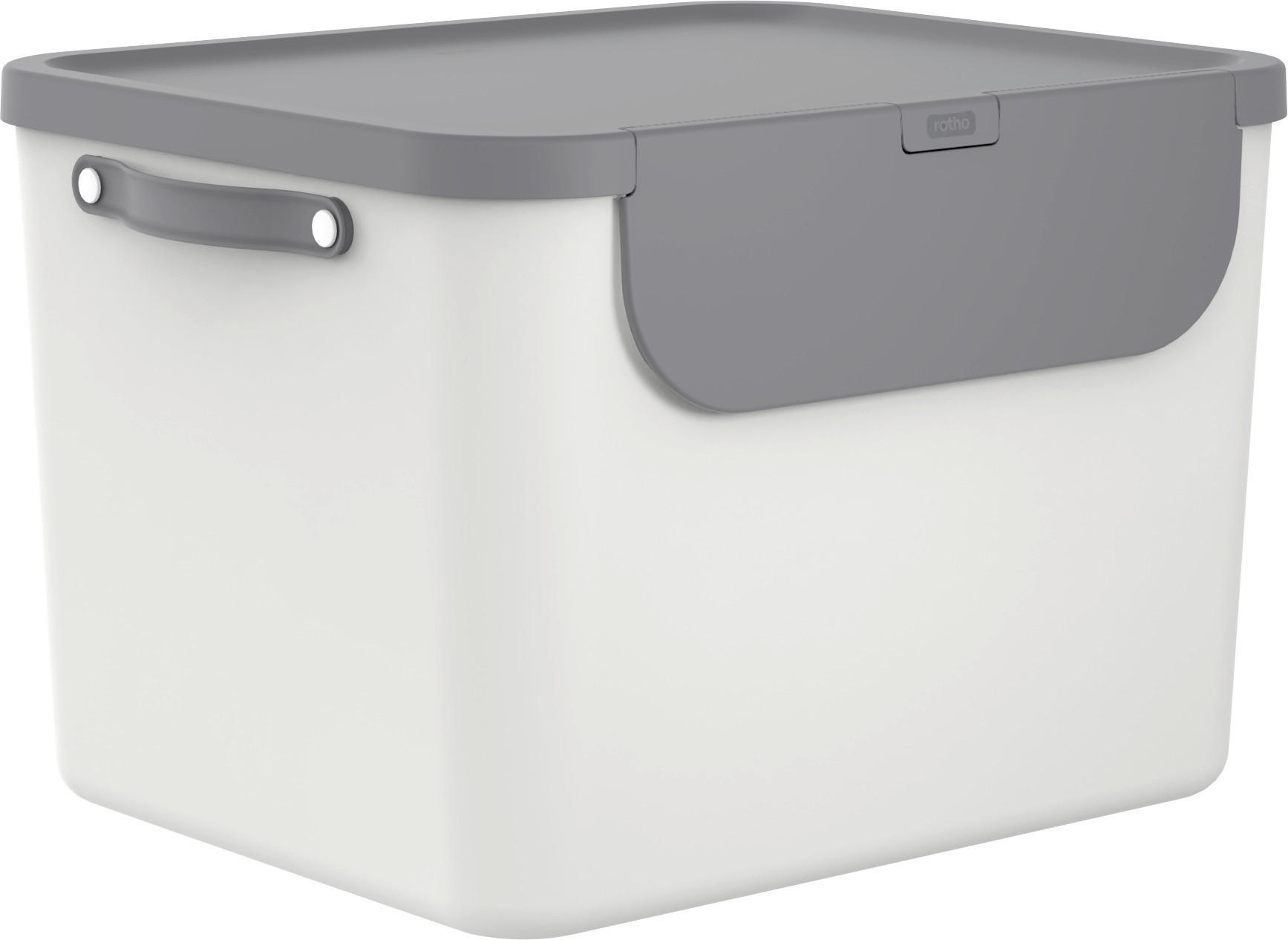 ABFALLEIMER ALBULA 55 L  - Anthrazit/Weiß, KONVENTIONELL, Kunststoff (40,5/34/52,3cm) - Rotho