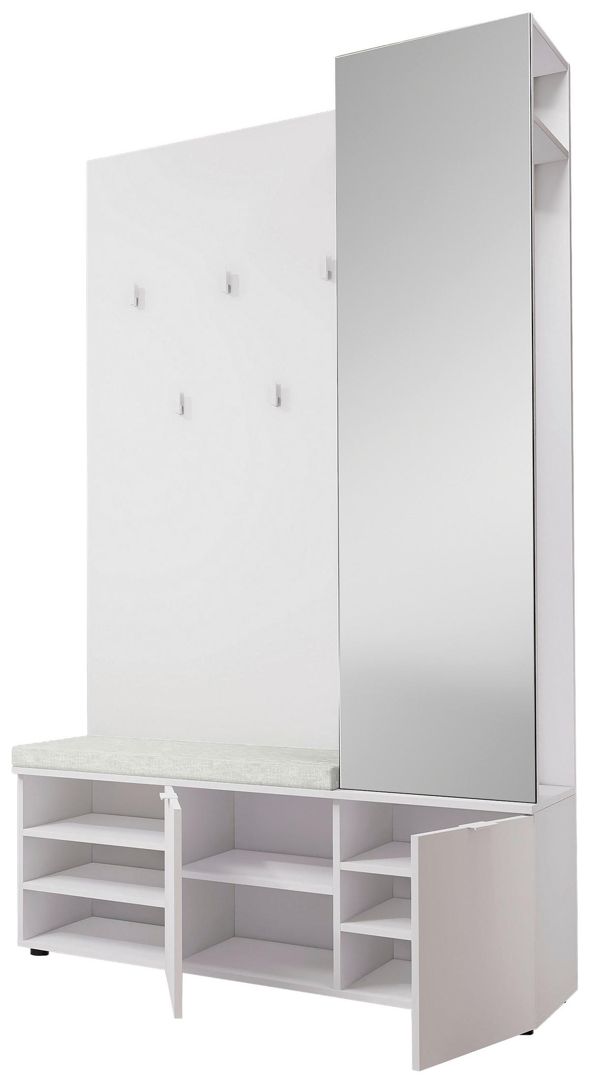 GARDEROBE 120/201/38 cm  - Weiss, Design, Holzwerkstoff (120/201/38cm) - Livetastic