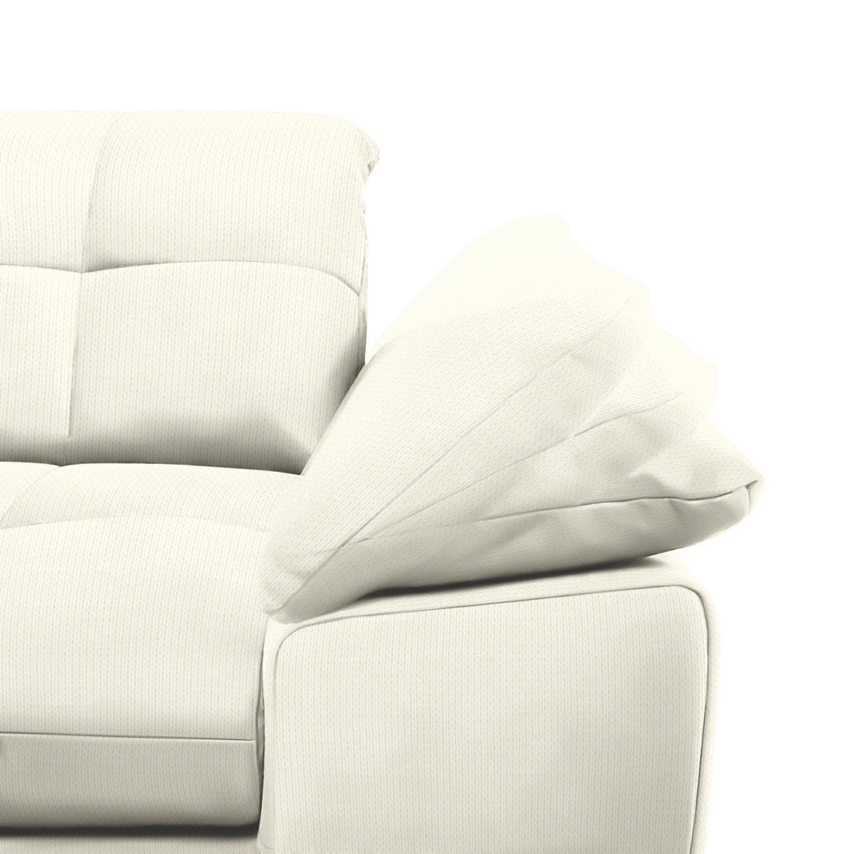 ECKSOFA in Mikrofaser Weiss  - Chromfarben/Weiss, Design, Textil/Metall (180/265cm) - Carryhome