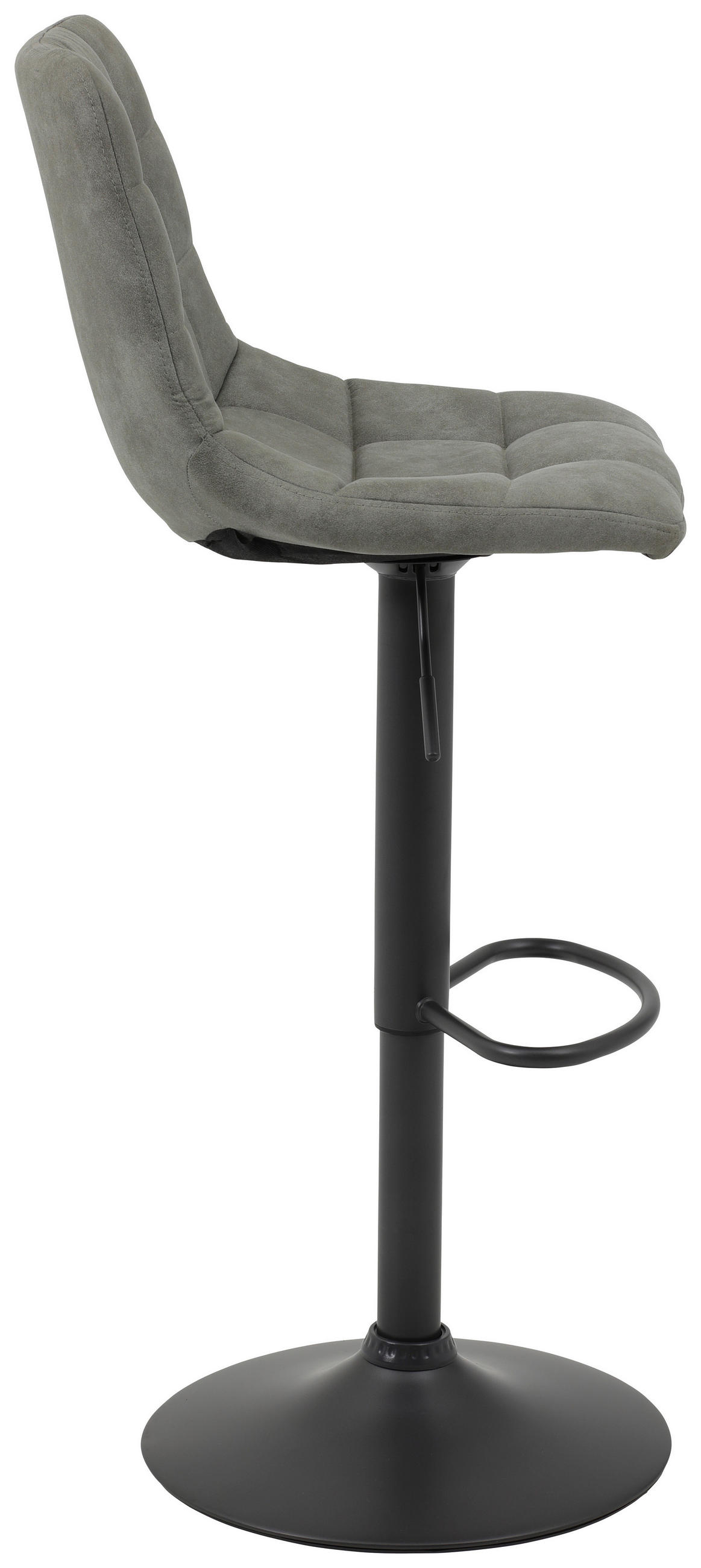 Thumbnail - Carryhome Barhocker, Grau, Textil, Rundrohr, Bodenplatte, 43x113x44 cm, Sitzfläche 360° drehbar, Esszimmer, Barmöbel, Ba...