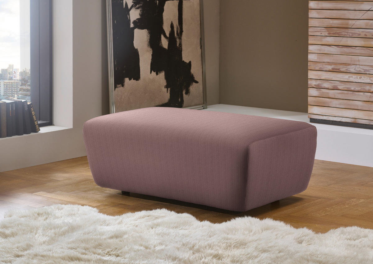ECKSOFA in Feincord Altrosa  174/302 cm  - Schwarz/Altrosa, Design, Kunststoff/Textil (174/302cm) - Beldomo Style
