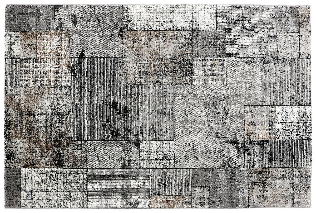 TKANÝ KOBEREC, 160/230 cm, sivá, čierna - čierna/sivá, Design, textil (160/230cm) - Novel
