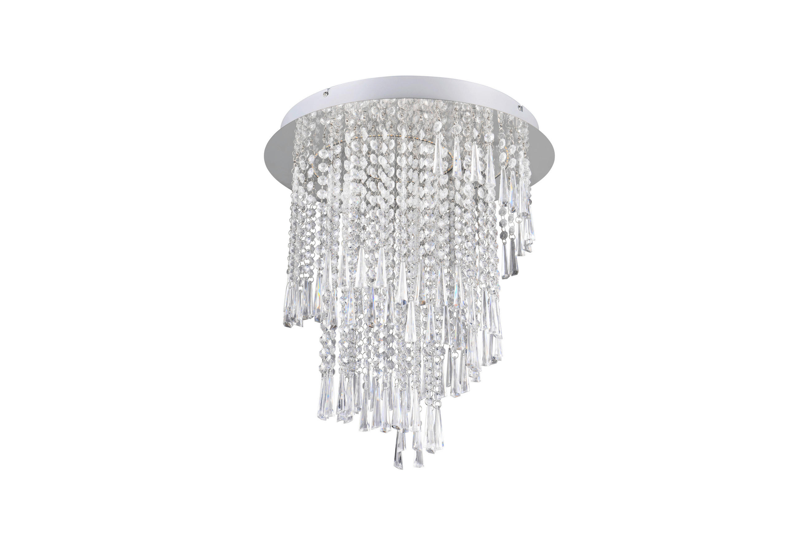 LED-DECKENLEUCHTE 45/50 cm   - Chromfarben/Transparent, Basics, Kunststoff/Metall (45/50cm)