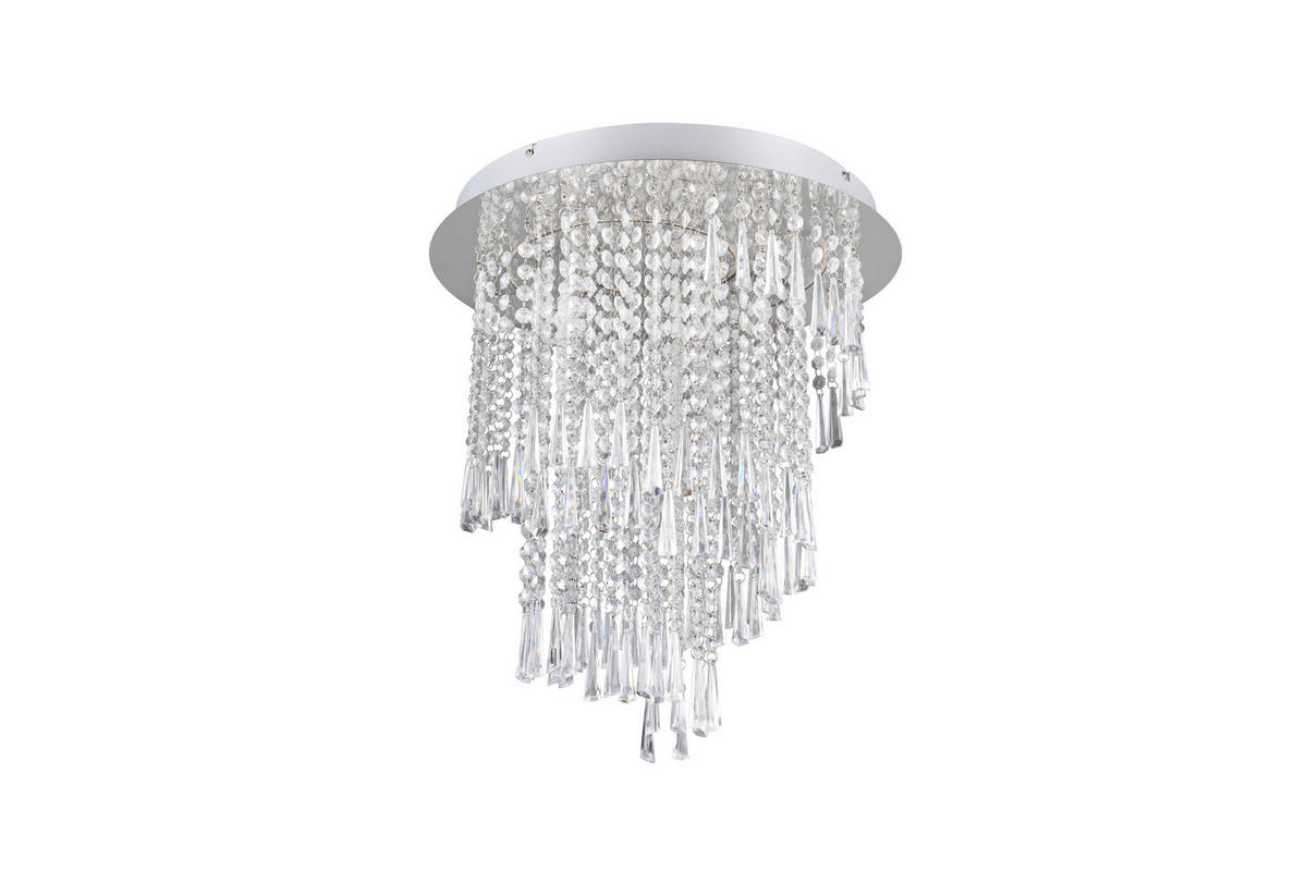 Plafonieră Cu Led  45/50 cm    - culoare crom/transparent, Basics, plastic/metal (45/50cm)