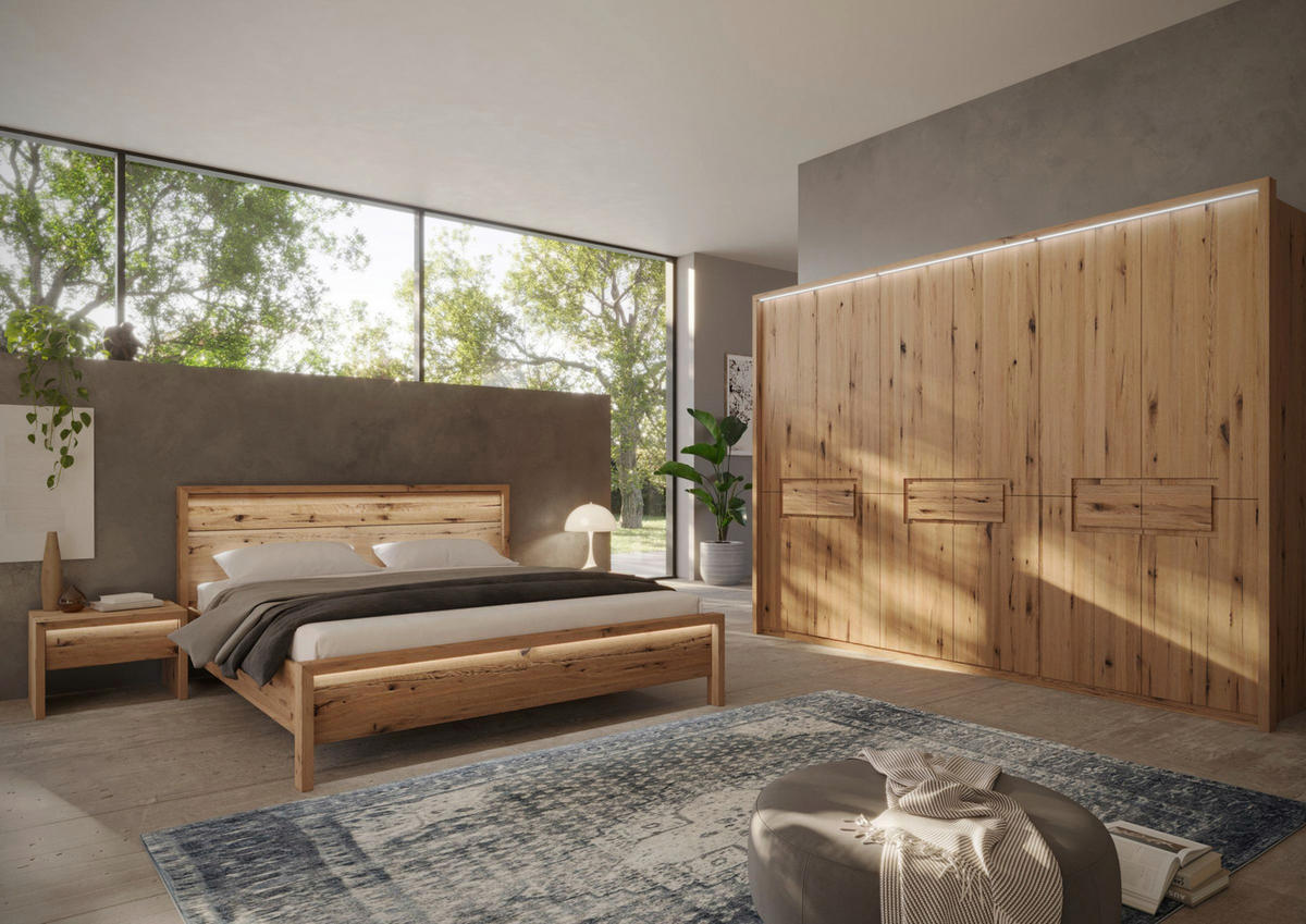 BETT 160/200 cm  in Naturfarben, Wildeiche  - Wildeiche/Naturfarben, MODERN, Holz (160/200cm) - MID.YOU
