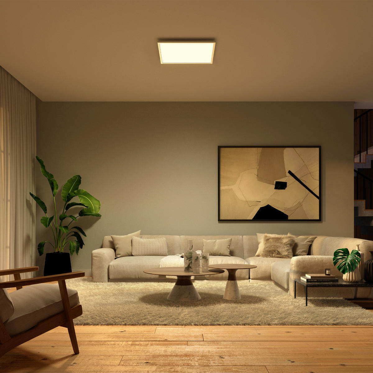 LED-DECKENLEUCHTE WACA Surimu 60/4,8/60 cm  - Weiß, Design, Metall (60/4,8/60cm) - Philips HUE