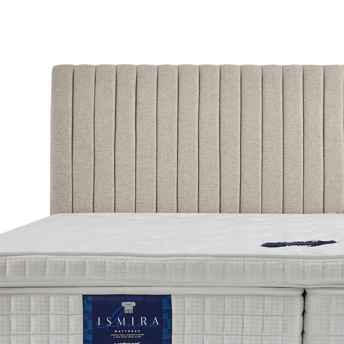 BOXSPRINGBETT 180/200 cm  in Creme  - Creme/Schwarz, MODERN, Holzwerkstoff/Textil (180/200cm) - MID.YOU