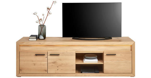 LOWBOARD 188,8/57,4/48 cm  - Eichefarben/Schwarz, KONVENTIONELL, Holz/Metall (188,8/57,4/48cm) - Linea Natura