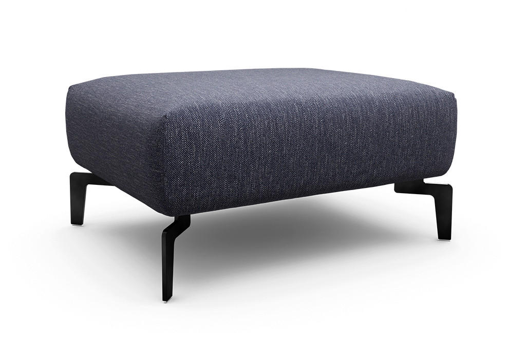 HOCKER Chenille Blau  - Blau/Schwarz, Design, Textil/Metall (90/70/46cm) - SENSOO