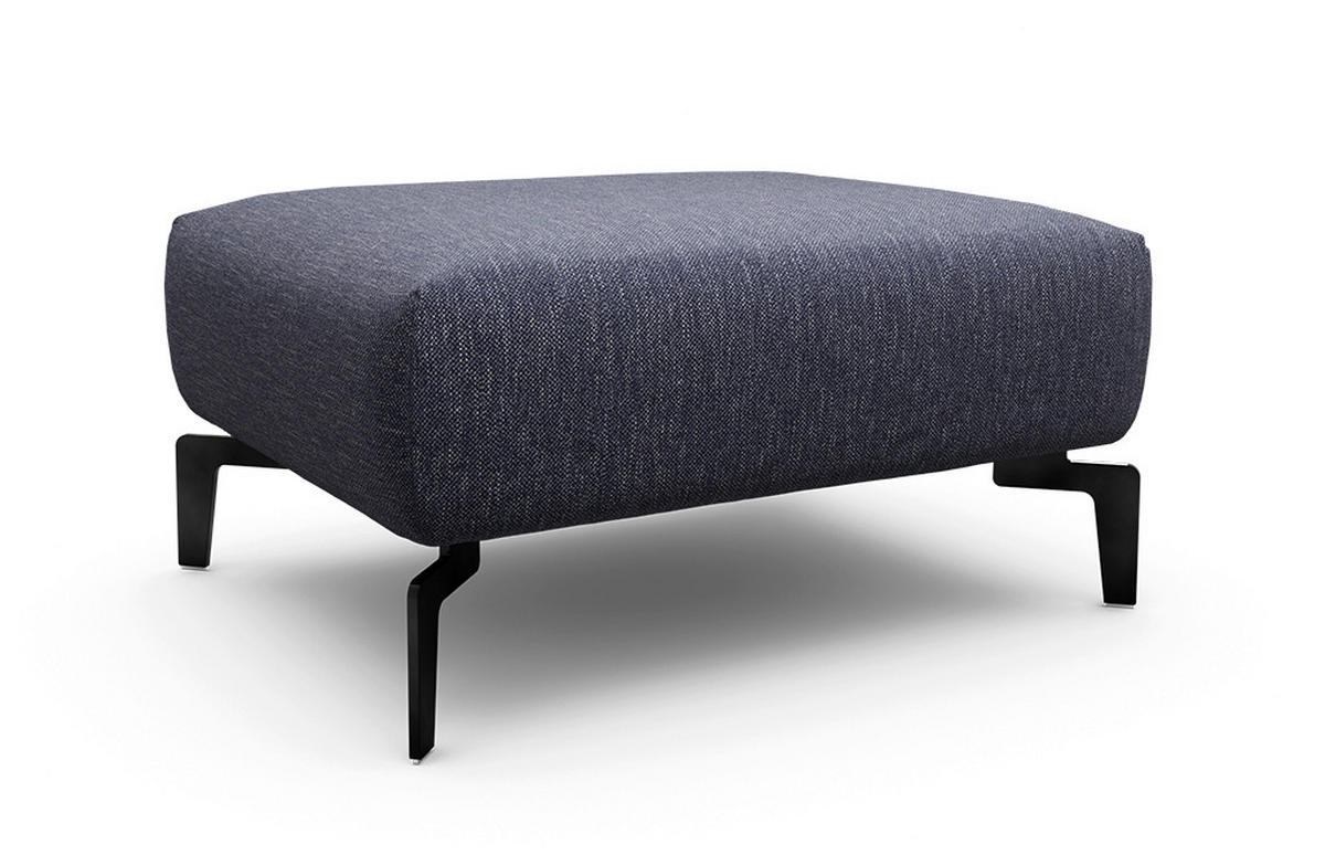 HOCKER in Textil Blau  - Blau/Schwarz, Design, Textil/Metall (90/70/46cm) - SENSOO