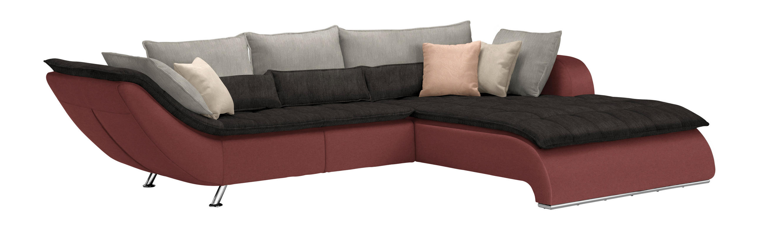 SOFFA i textil grå, gammelrosa  - kromfärg/ljusgrå, Design, metall/textil (300/220cm) - Livetastic