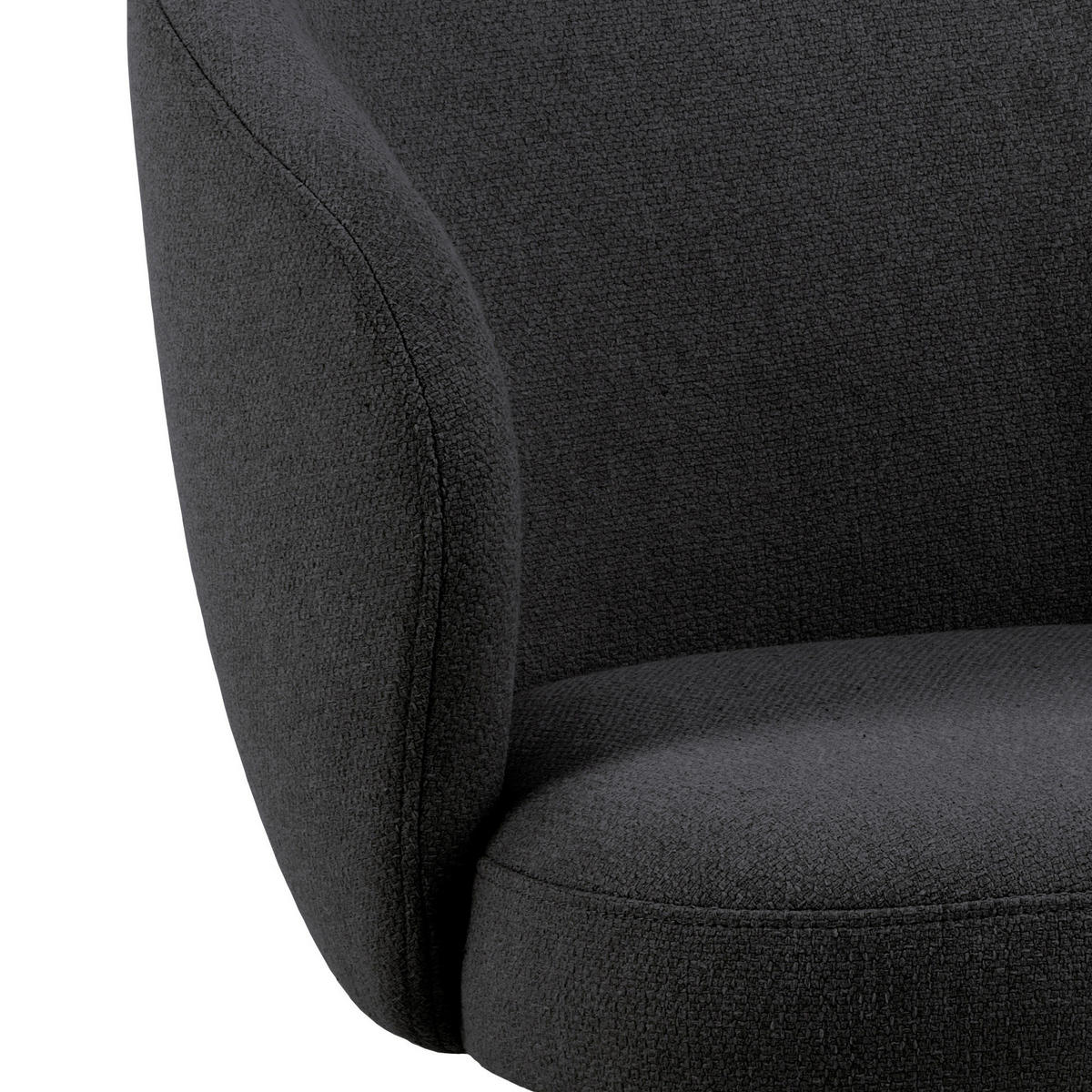 ARMLEHNSTUHL  in Struktur  - Schwarz/Grau, Design, Textil/Metall (58,5/80/60cm) - MID.YOU