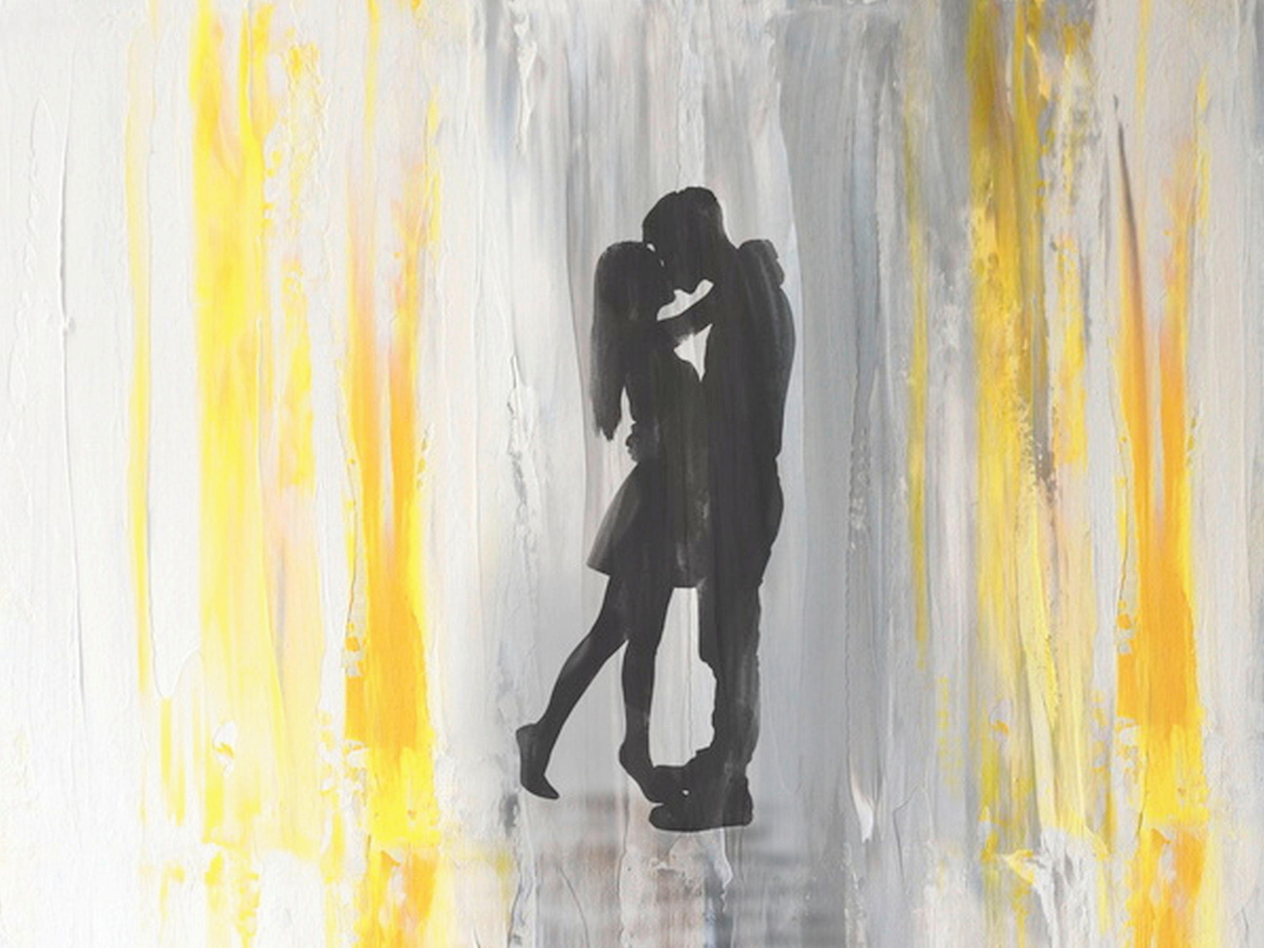 TISAK NA PLATNU     60/80 cm       - siva/žuta, Basics, drvo/tekstil (60/80cm) - Monee