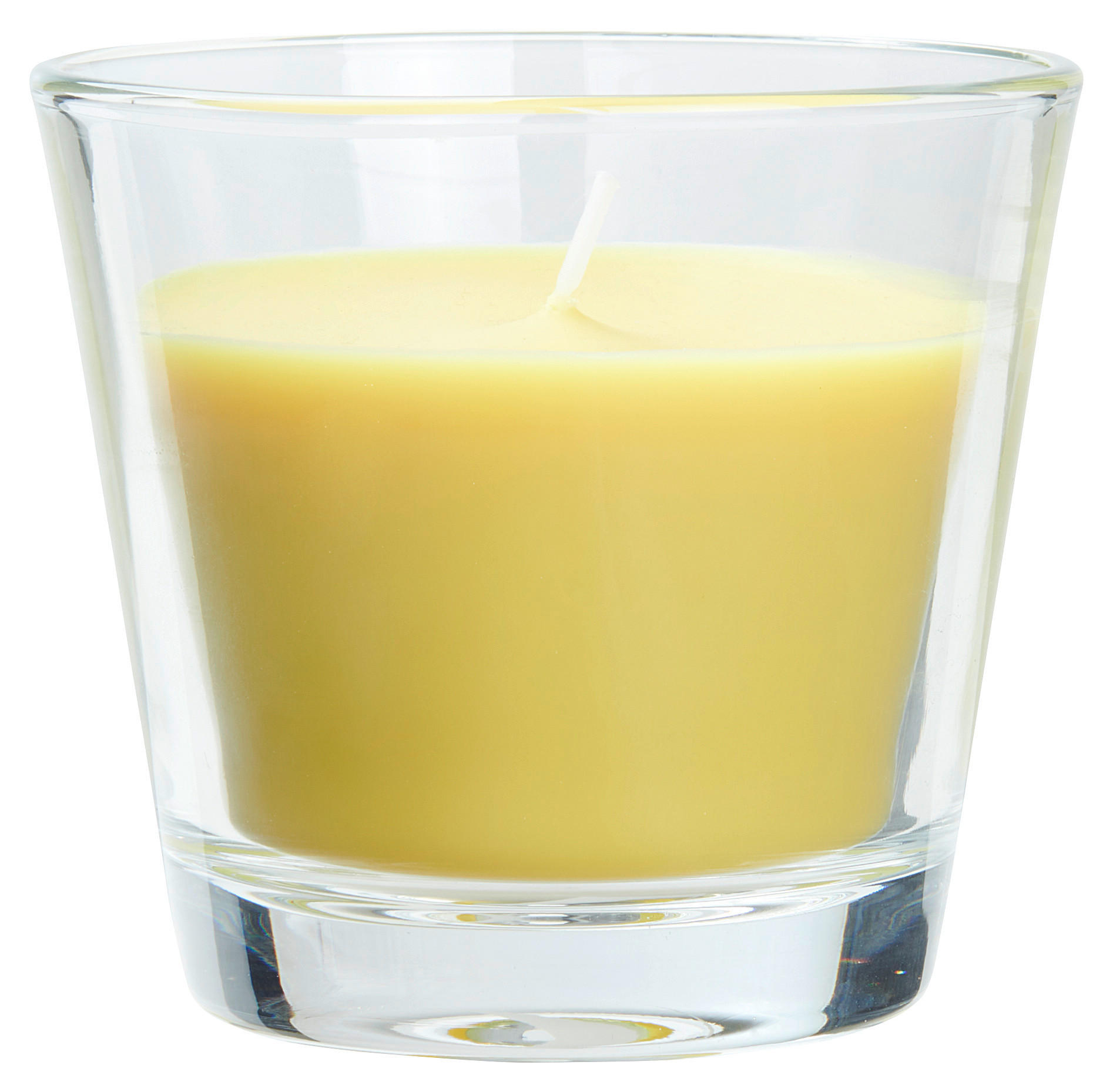 KERZE IM GLAS - Transparent/Gelb, Basics, Glas/Naturmaterialien (9/8cm) - Boxxx
