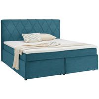 BOXSPRINGBETT 180/200 cm  in Hellblau  - Schwarz/Hellblau, Design, Kunststoff/Textil (180/200cm) - Xora
