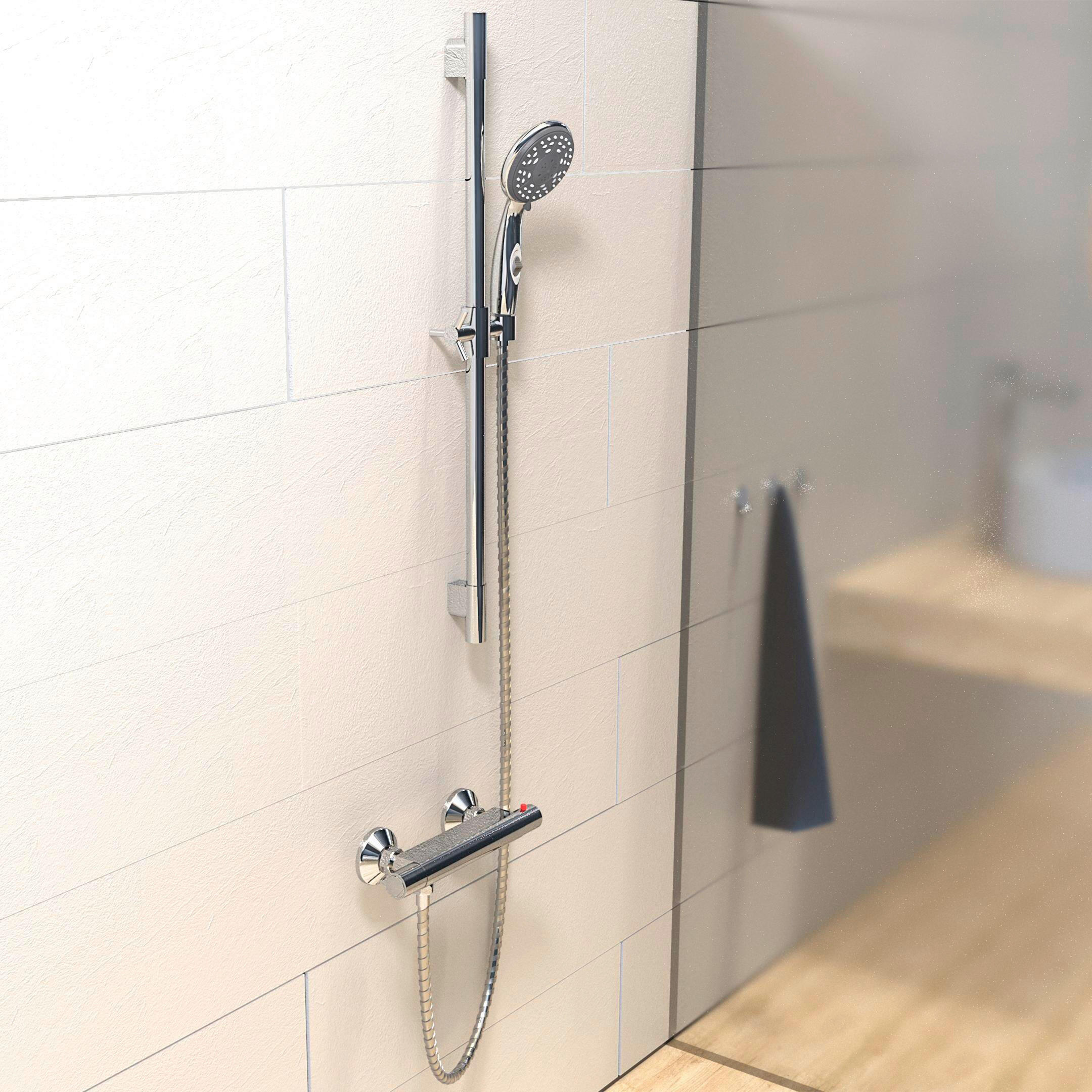 BRAUSEGARNITUR  - Chromfarben, Design, Kunststoff/Metall (26/70/10cm) - Schütte