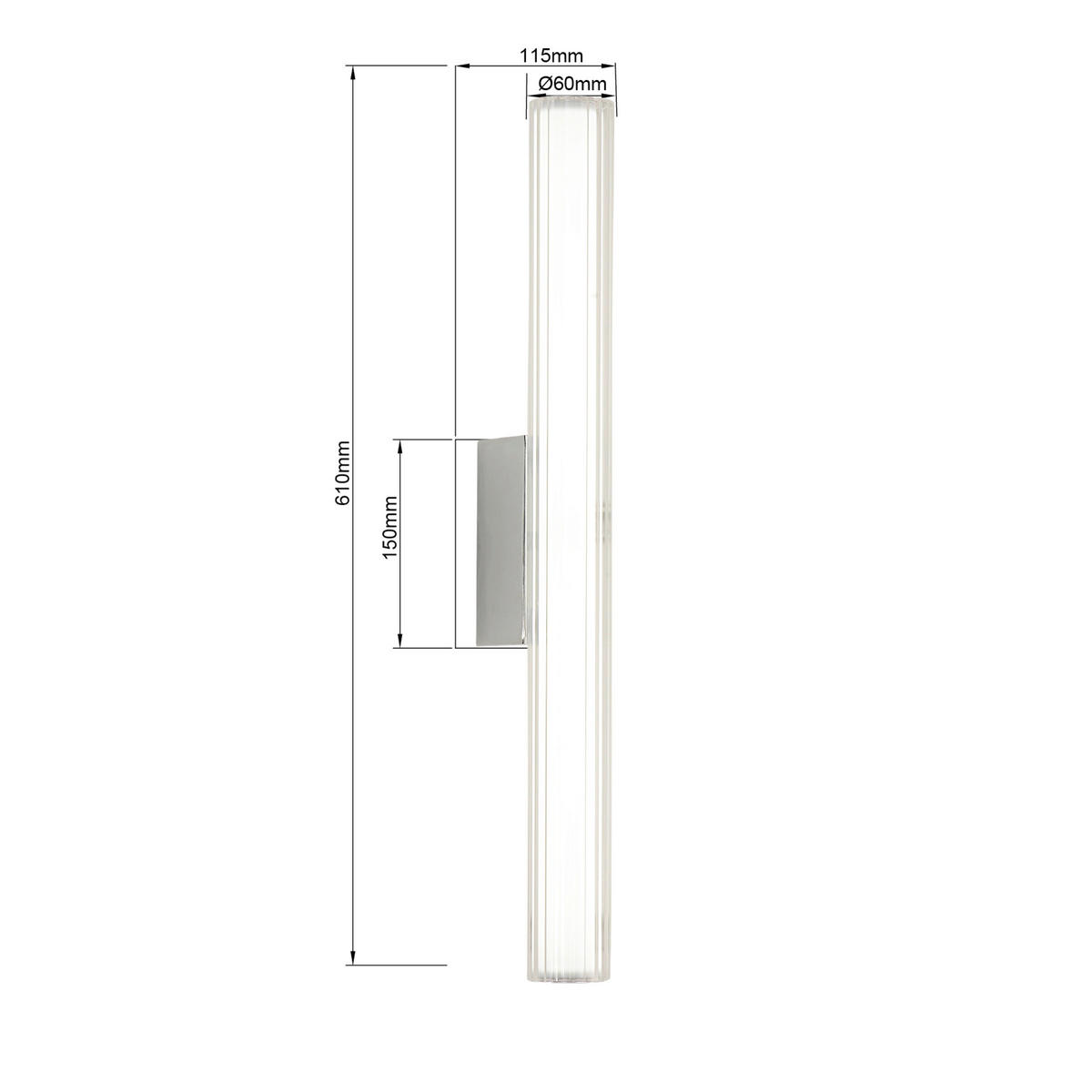 LED-WANDLEUCHTE Linea  61/6/11.5 cm  - Chromfarben, Design, Glas (61/6/11.5cm)