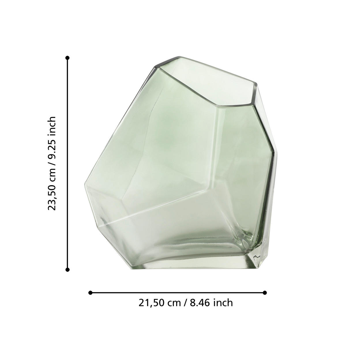 VASE  - Grün, LIFESTYLE, Glas (21,5/15/23,5cm)
