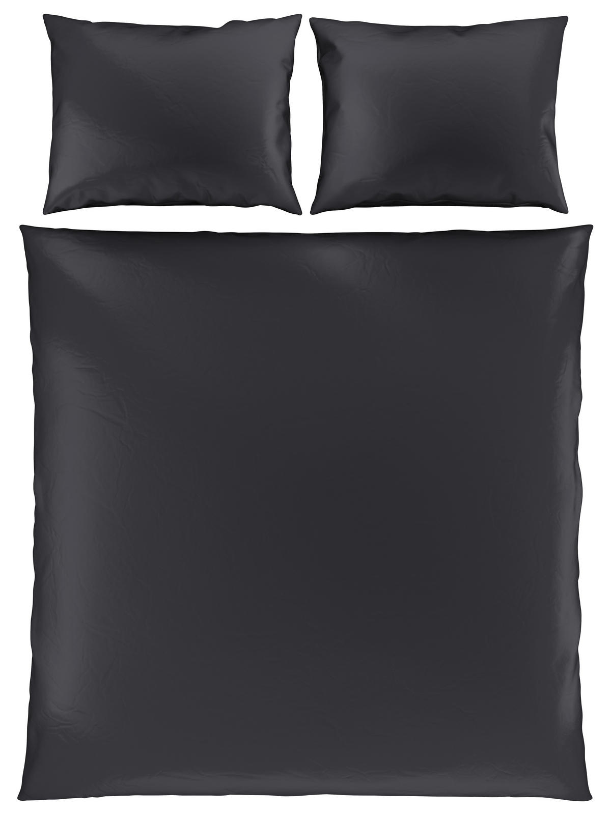 POSTELJNINA SAORI 200/240 cm saten antracit  - antracit, Basics, tekstil (200/240cm) - Novel