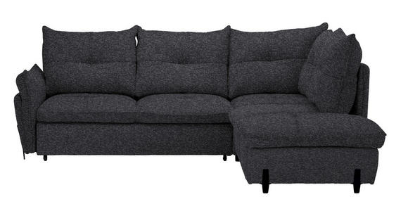 ECKSOFA Dunkelgrau Bouclé  - Dunkelgrau/Schwarz, Design, Textil/Metall (250/220cm) - Xora