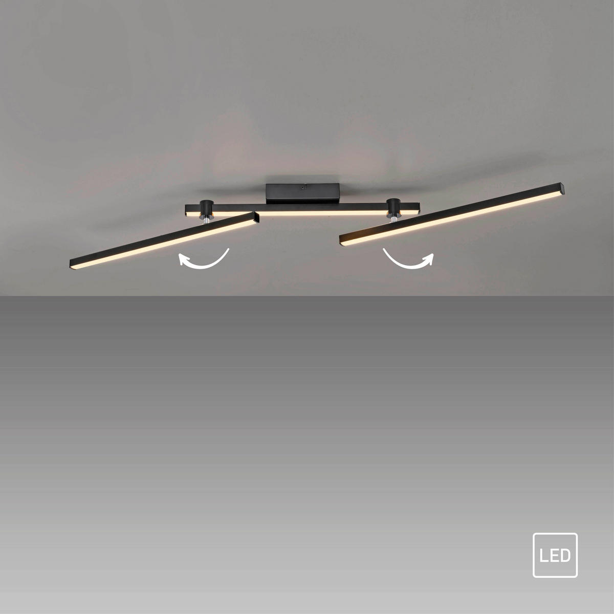 LED-DECKENLEUCHTE 106,4/76,4/10 cm   - Schwarz, Design, Kunststoff/Metall (106,4/76,4/10cm) - Schöner Wohnen