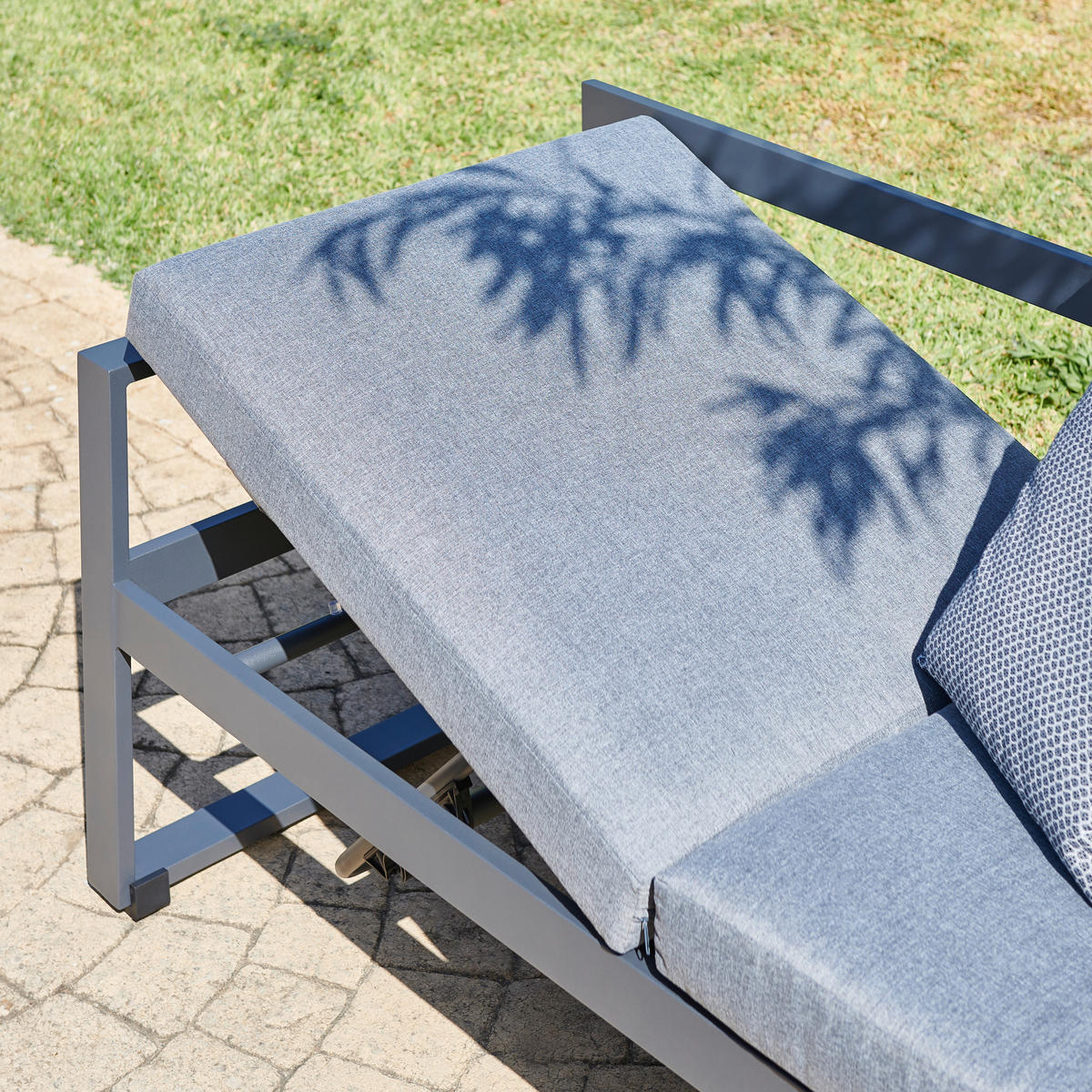 VRTNA GARNITURA   metal, staklo, tekstil  antracit, svijetlo siva, tamno siva    - boje grafita/tamno siva, Moderno, staklo/metal (213/169cm) - Ambia Garden