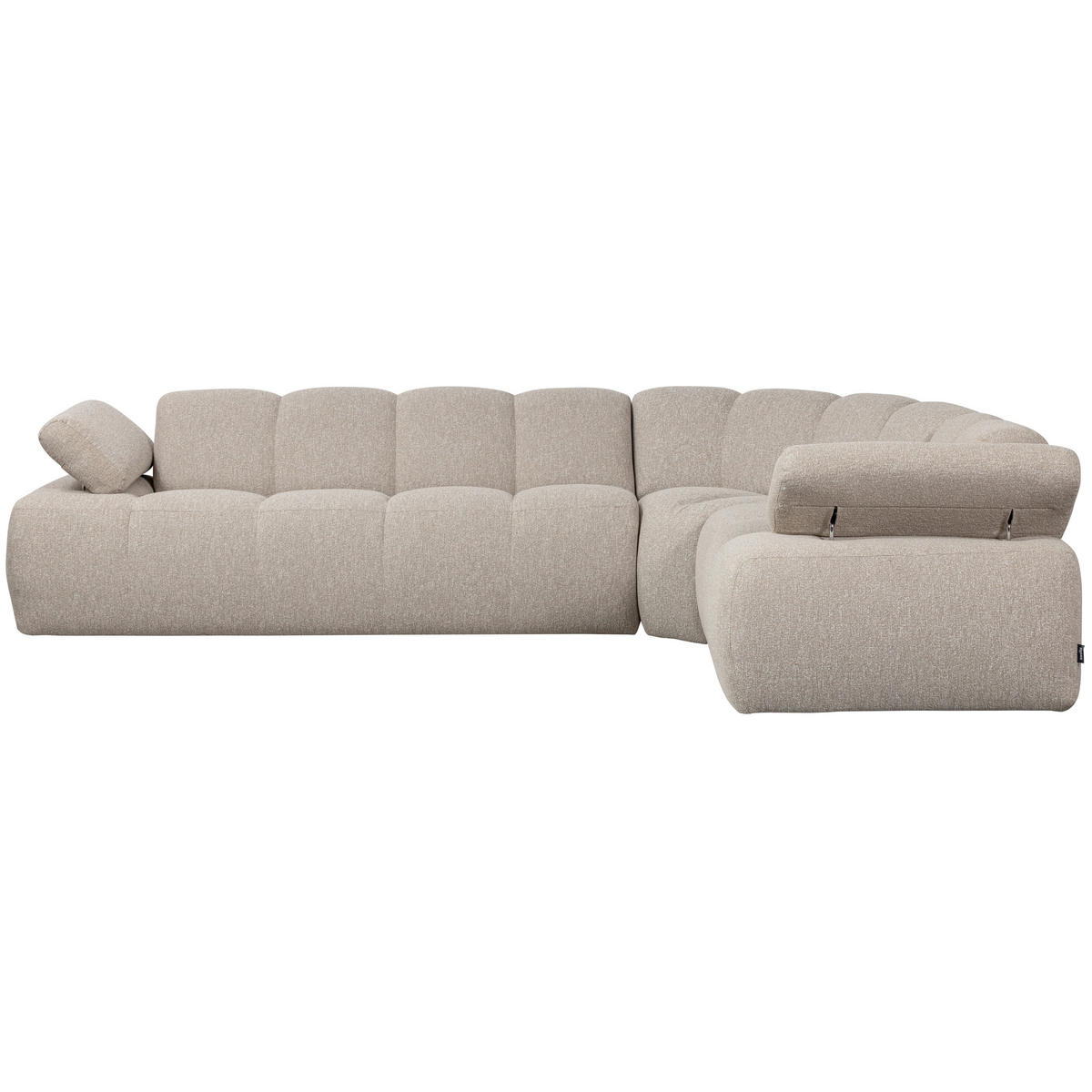 ECKSOFA Mojo Beige Bouclé Armteilverstellung  - Beige/Schwarz, MODERN, Kunststoff/Textil (310/230cm) - Livetastic