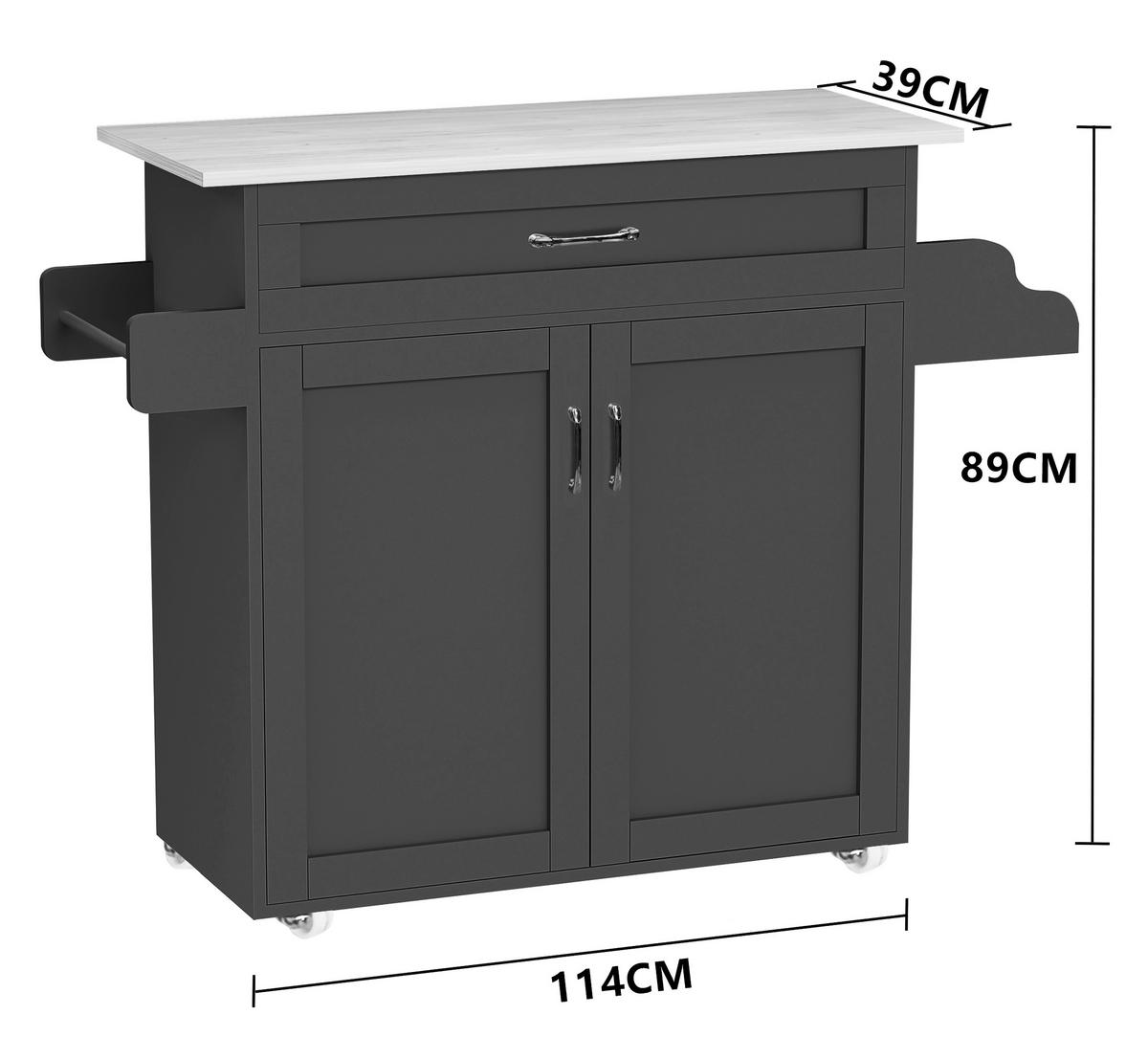 SERVIERWAGEN in Weiss, Honigeiche  - Honigeiche/Weiss, Basics, Holzwerkstoff/Kunststoff (114/89/39cm) - MID.YOU