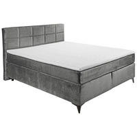 BOXSPRINGBETT 180/200 cm  in Grau  - Schwarz/Grau, Design, Holzwerkstoff/Kunststoff (180/200cm) - Xora